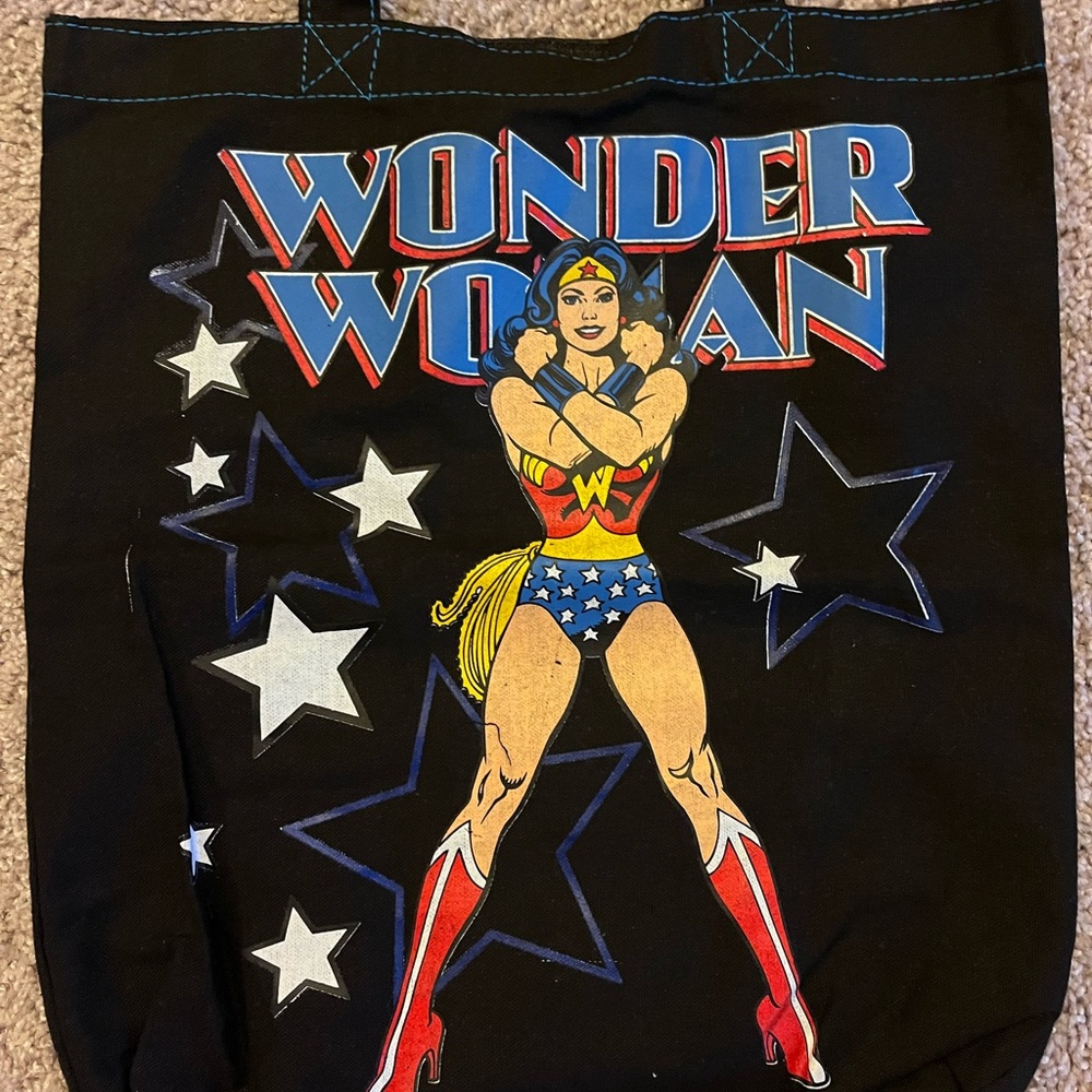 Wonder Woman Black Canvas Tote Bag